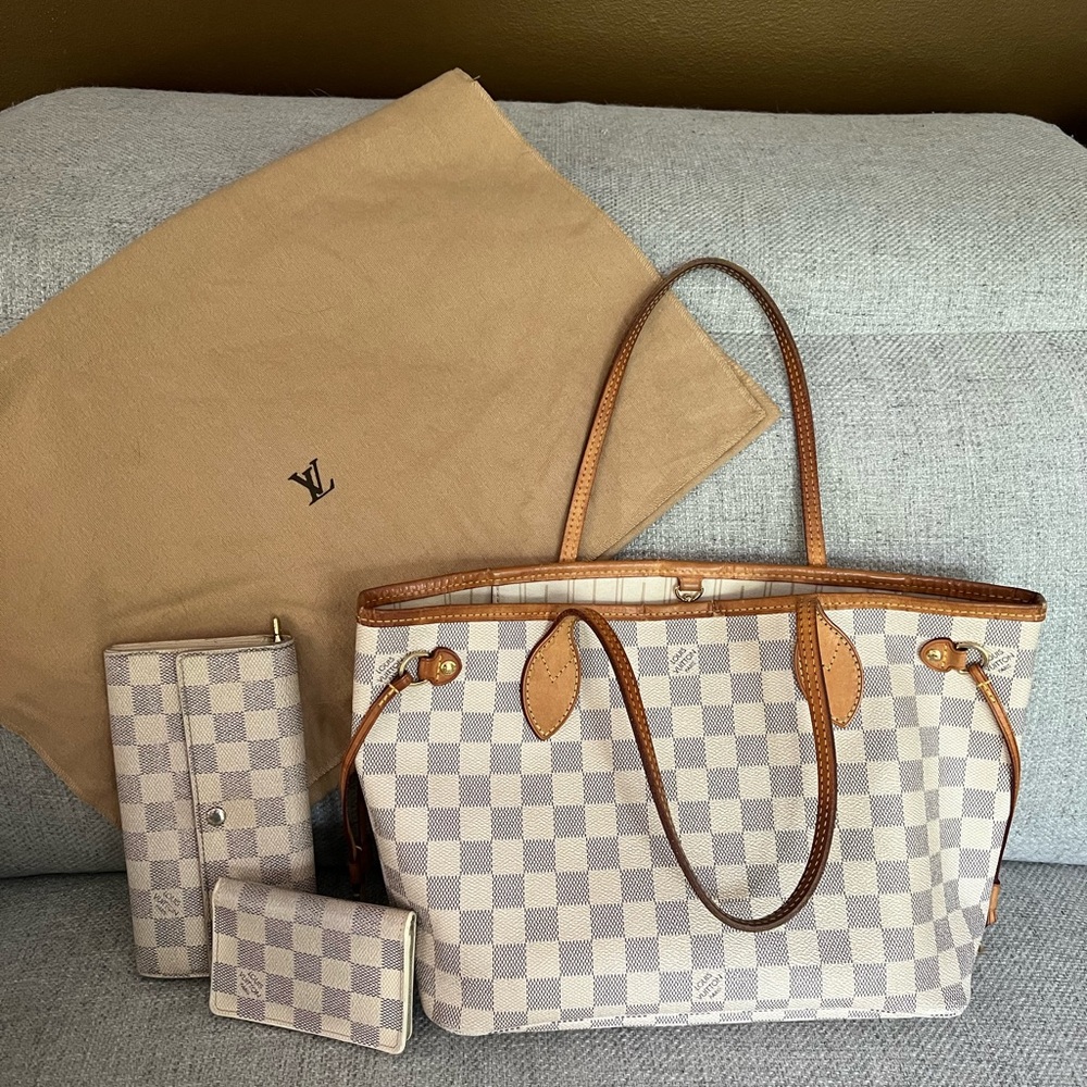 Louis Vuitton Neverfull PM bundle! Damier Azur